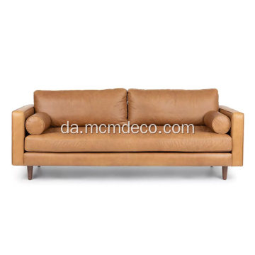 Mid-Century Modern Sven Charme Tan Læder Sofa